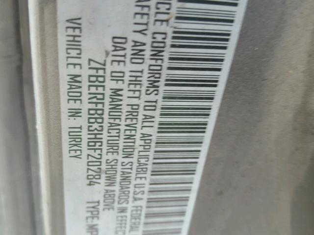 ZFBERFBB3H6F20284 - 2017 RAM PROMASTER 灰色 照片 10