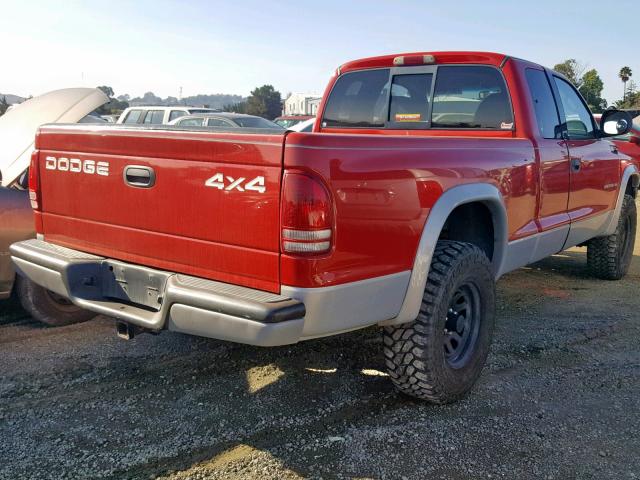 1B7GG22Y4WS607217 - 1998 DODGE DAKOTA RED photo 4