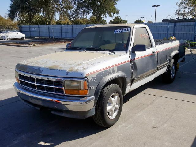 1B7FL26Y6PS253400 - 1993 DODGE DAKOTA TWO TONE photo 2