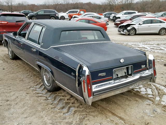 1G6DW51YXJ9724439 - 1988 CADILLAC BROUGHAM BLUE photo 3