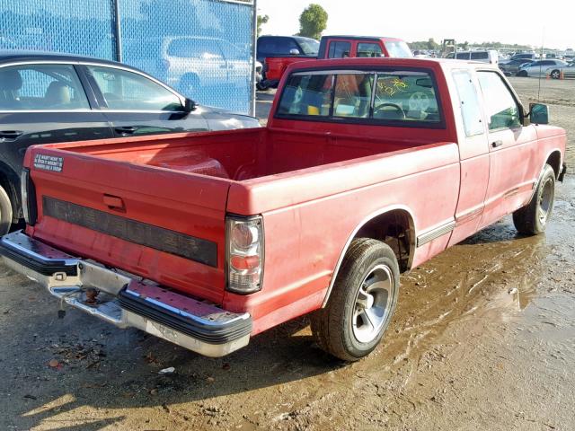 1GCCS19RXP8166536 - 1993 CHEVROLET S TRUCK S1 RED photo 4