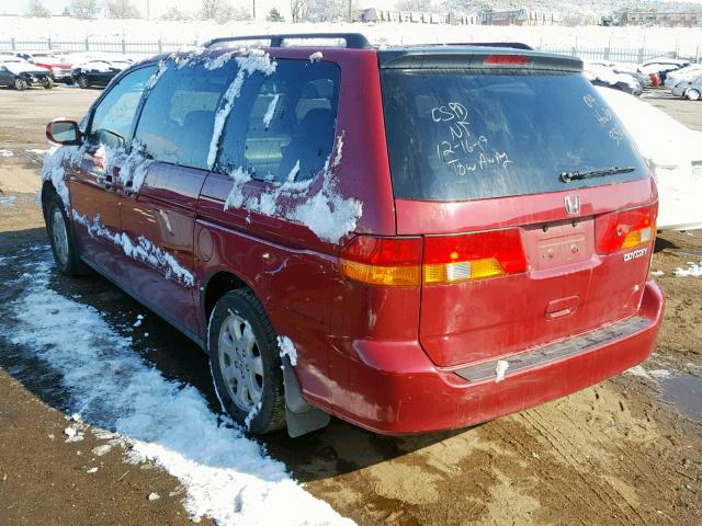 5FNRL18064B002500 - 2004 HONDA ODYSSEY EX RED photo 3