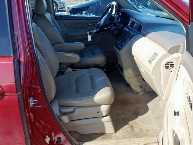 5FNRL18064B002500 - 2004 HONDA ODYSSEY EX RED photo 5