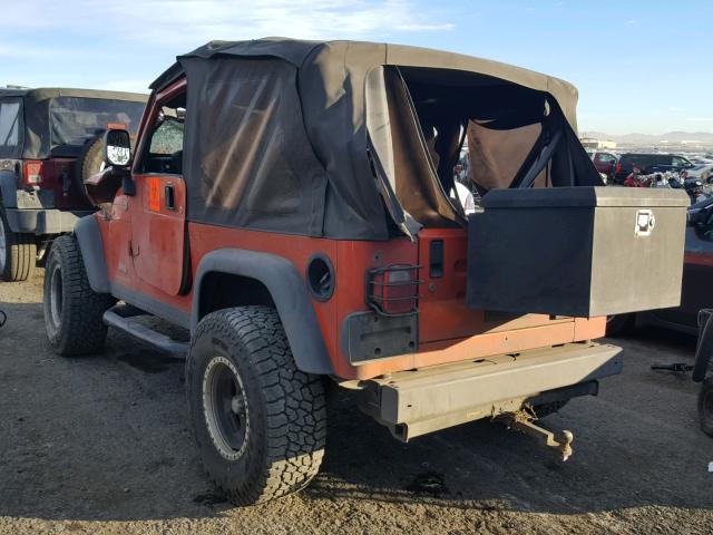 1J4FA29S56P729340 - 2006 JEEP WRANGLER / ORANGE photo 3