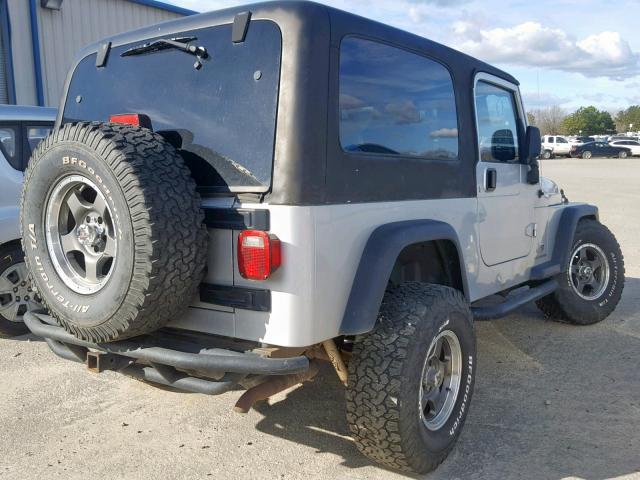 1J4FA44S96P740943 - 2006 JEEP WRANGLER / SILVER photo 4