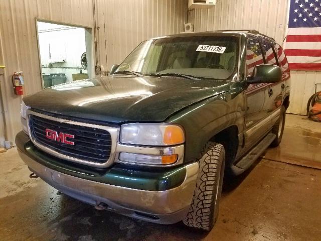 1GKEK13T51J259322 - 2001 GMC YUKON GREEN photo 2