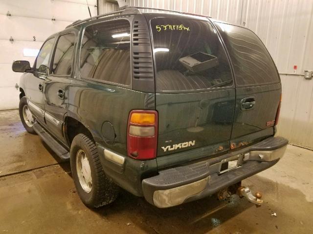 1GKEK13T51J259322 - 2001 GMC YUKON GREEN photo 3