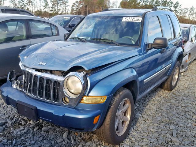 1J4GK58KX5W567133 - 2005 JEEP LIBERTY LI BLUE photo 2