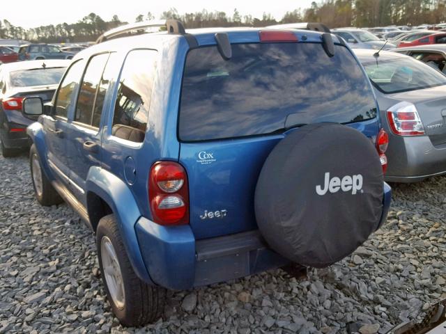 1J4GK58KX5W567133 - 2005 JEEP LIBERTY LI BLUE photo 3