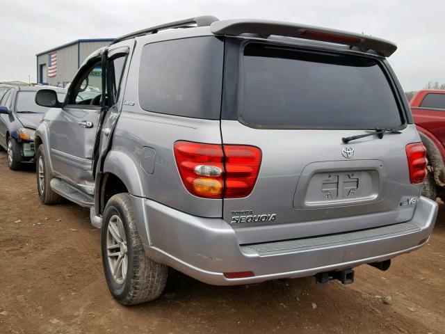 5TDZT38A93S158190 - 2003 TOYOTA SEQUOIA LI SILVER photo 3