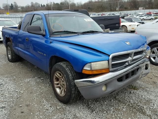 1B7GL22X21S125034 - 2001 DODGE DAKOTA BLUE photo 1