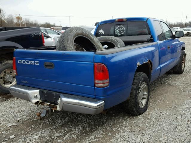 1B7GL22X21S125034 - 2001 DODGE DAKOTA BLUE photo 4