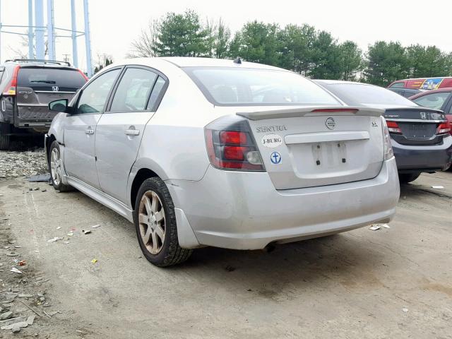 3N1AB6AP6AL612935 - 2010 NISSAN SENTRA 2.0 SILVER photo 3