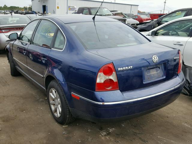 WVWPD63B04P258535 - 2004 VOLKSWAGEN PASSAT GLS BLUE photo 3