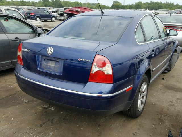 WVWPD63B04P258535 - 2004 VOLKSWAGEN PASSAT GLS BLUE photo 4