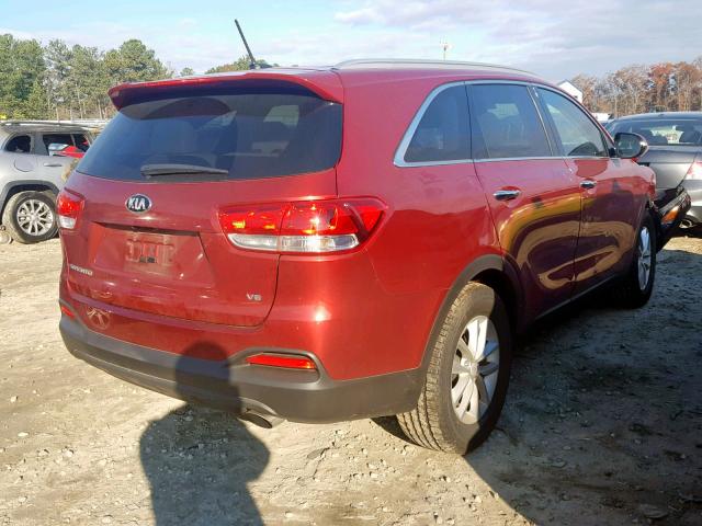 5XYPG4A52GG096729 - 2016 KIA SORENTO LX RED photo 4