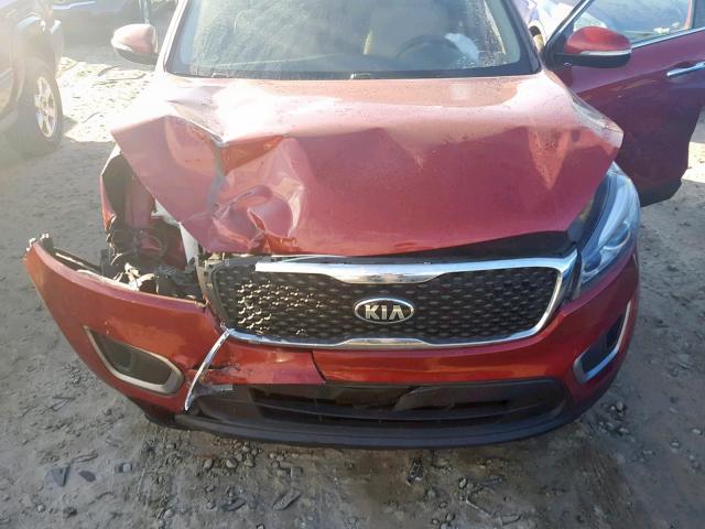 5XYPG4A52GG096729 - 2016 KIA SORENTO LX RED photo 7