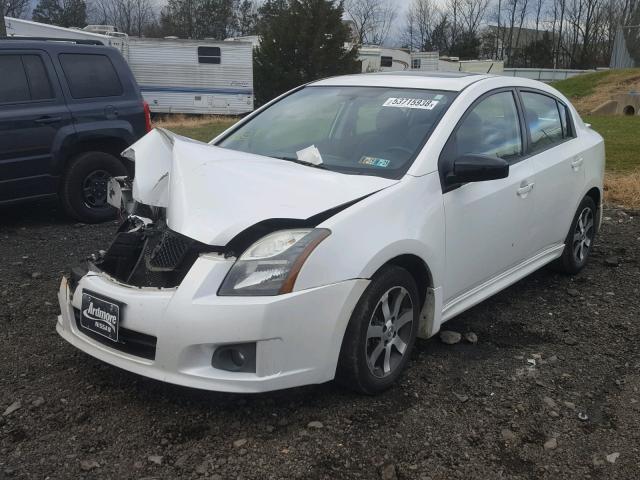 3N1AB6AP0CL628289 - 2012 NISSAN SENTRA 2.0 WHITE photo 2