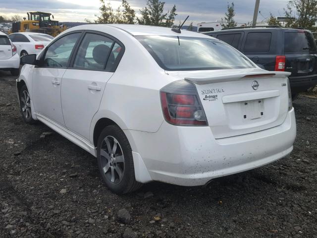 3N1AB6AP0CL628289 - 2012 NISSAN SENTRA 2.0 WHITE photo 3