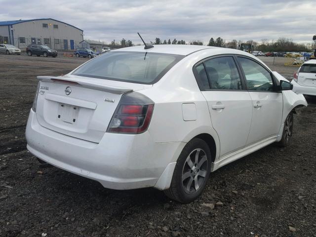 3N1AB6AP0CL628289 - 2012 NISSAN SENTRA 2.0 WHITE photo 4