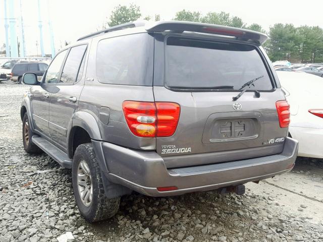 5TDBT48A74S227449 - 2004 TOYOTA SEQUOIA LI GRAY photo 3