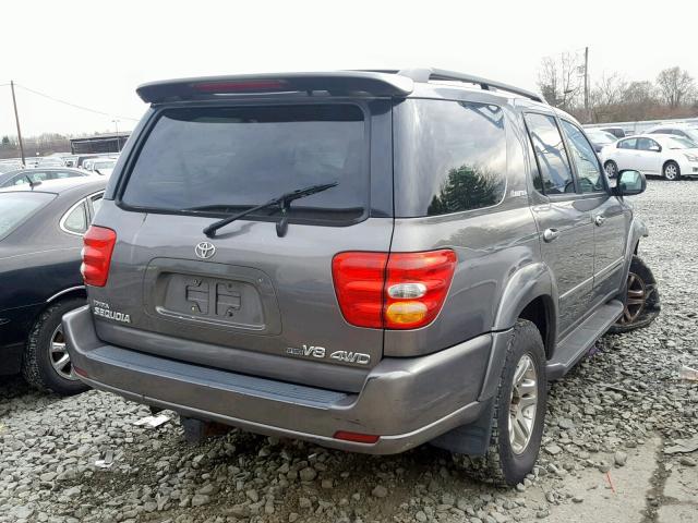 5TDBT48A74S227449 - 2004 TOYOTA SEQUOIA LI GRAY photo 4