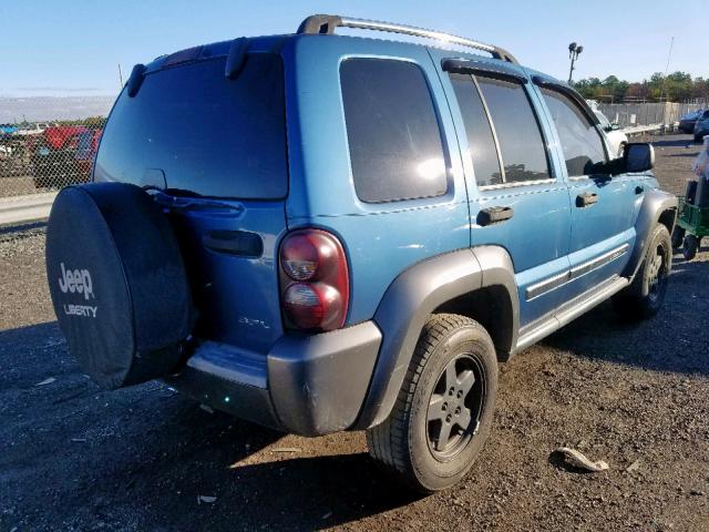 1J4GL48K96W170795 - 2006 JEEP LIBERTY SP BLUE photo 4