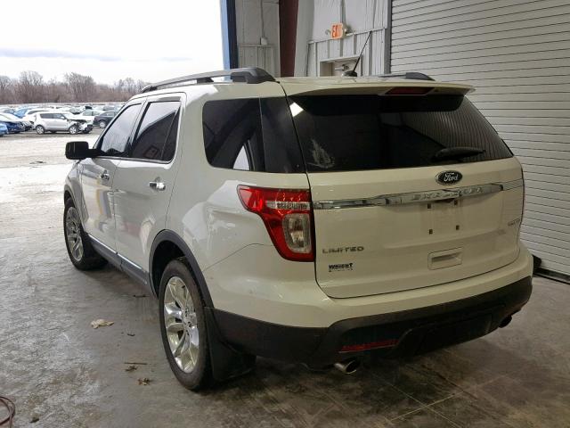 1FM5K7F8XDGA12266 - 2013 FORD EXPLORER L WHITE photo 3