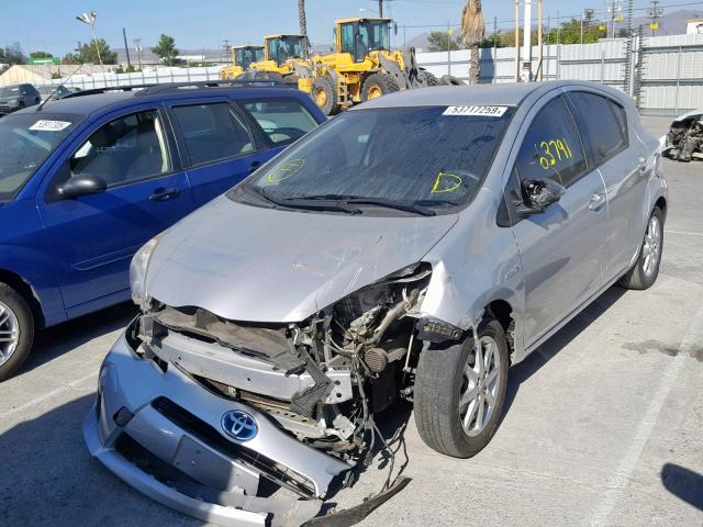 JTDKDTB39D1038624 - 2013 TOYOTA PRIUS C SILVER photo 2