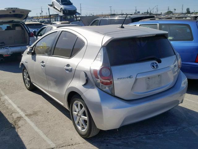 JTDKDTB39D1038624 - 2013 TOYOTA PRIUS C SILVER photo 3