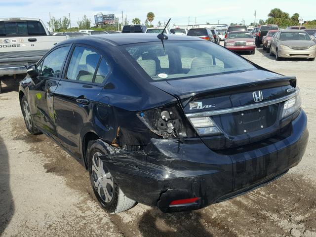 19XFB4F30DE202993 - 2013 HONDA CIVIC HYBR BLACK photo 3