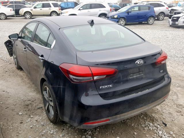 3KPFL4A88HE130169 - 2017 KIA FORTE EX BLACK photo 3