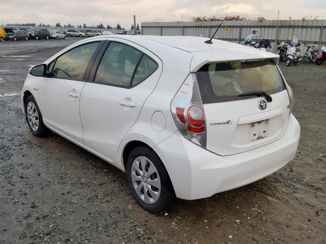 JTDKDTB32E1079520 - 2014 TOYOTA PRIUS C WHITE photo 3