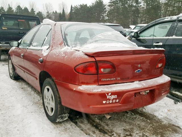 1G1JF524517254093 - 2001 CHEVROLET CAVALIER L RED photo 3