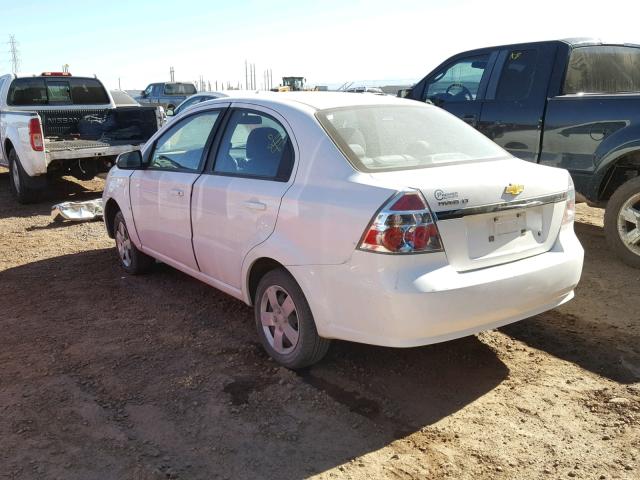 KL1TD56EX9B332599 - 2009 CHEVROLET AVEO LS WHITE photo 3
