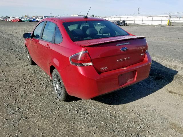 1FAHP3GNXBW135915 - 2011 FORD FOCUS SES RED photo 3