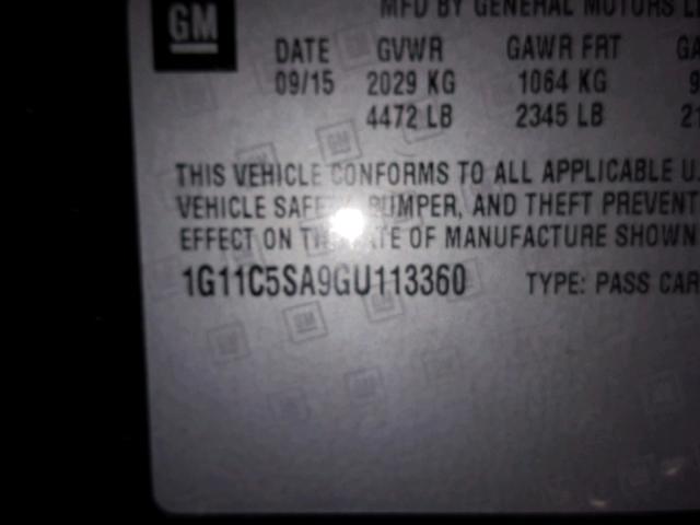 1G11C5SA9GU113360 - 2016 CHEVROLET MALIBU LIM 黑色 照片 10