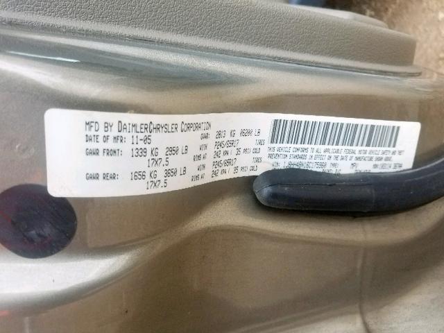 1J8HH48N16C175960 - 2006 JEEP COMMANDER 金色 照片 10