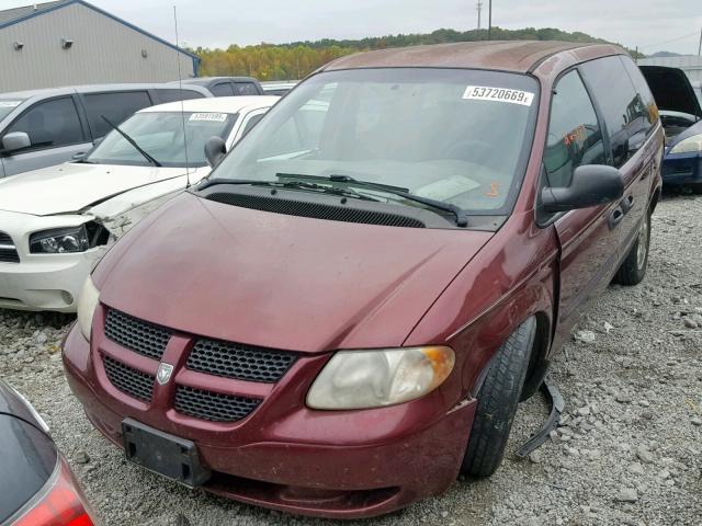 1D4GP25R63B246298 - 2003 DODGE CARAVAN SE MAROON photo 2