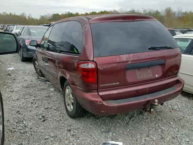 1D4GP25R63B246298 - 2003 DODGE CARAVAN SE MAROON photo 3