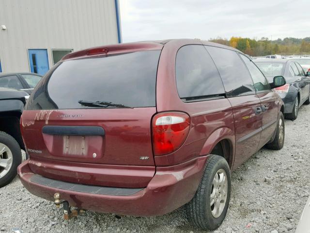 1D4GP25R63B246298 - 2003 DODGE CARAVAN SE MAROON photo 4