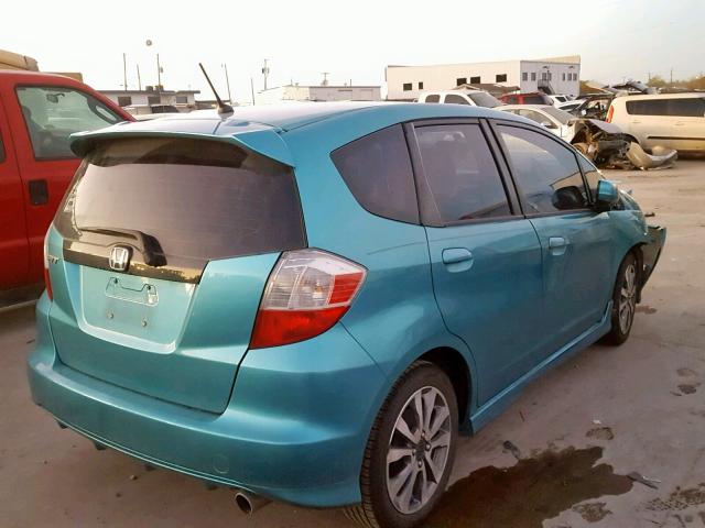 JHMGE8H53DC037951 - 2013 HONDA FIT SPORT BLUE photo 4