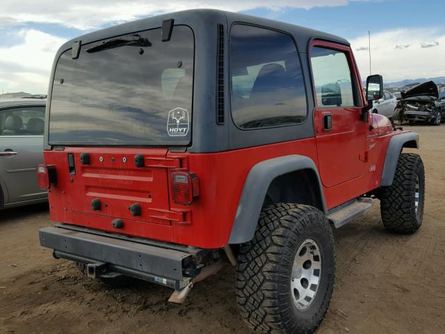 1J4FA49S9YP731204 - 2000 JEEP WRANGLER / RED photo 4