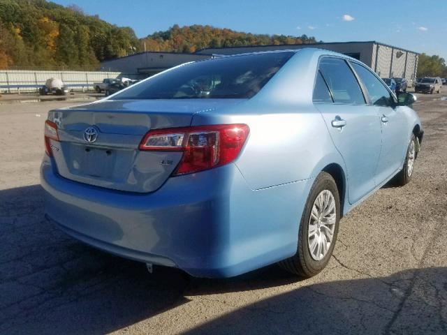 4T4BF1FK6CR212907 - 2012 TOYOTA CAMRY BASE BLUE photo 4