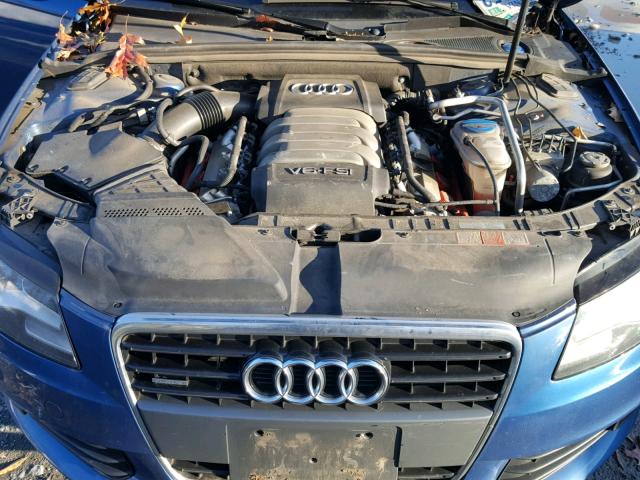 WAULK78K49N007973 - 2009 AUDI A4 3.2 QUA BLUE photo 7