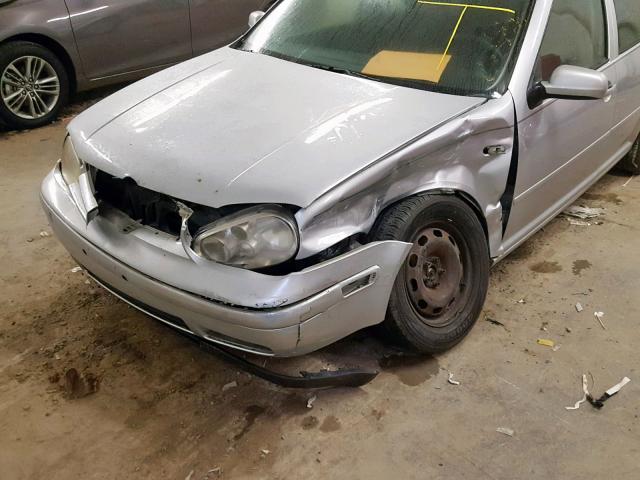 9BWGT21J414011446 - 2001 VOLKSWAGEN GOLF GLS SILVER photo 9