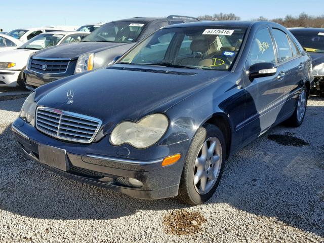 WDBRF64J21F077185 - 2001 MERCEDES-BENZ C320 BLUE photo 2