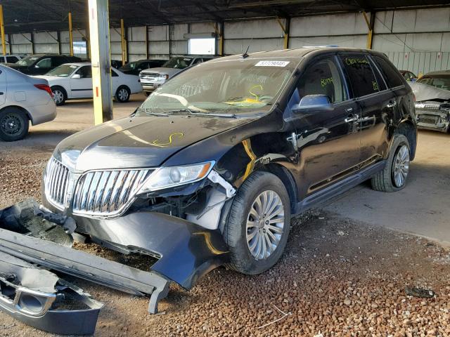 2LMDJ6JK4DBL13980 - 2013 LINCOLN MKX BLACK photo 2