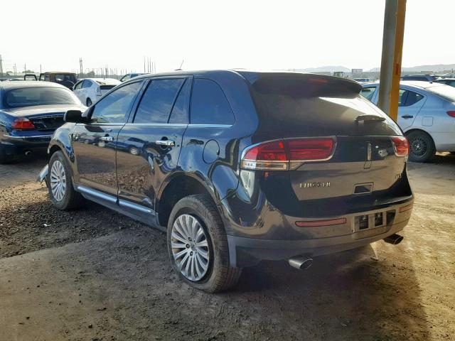 2LMDJ6JK4DBL13980 - 2013 LINCOLN MKX BLACK photo 3