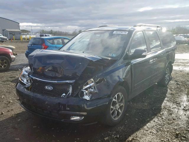 KNDMG4C71E6552964 - 2014 KIA SEDONA LX BLACK photo 2